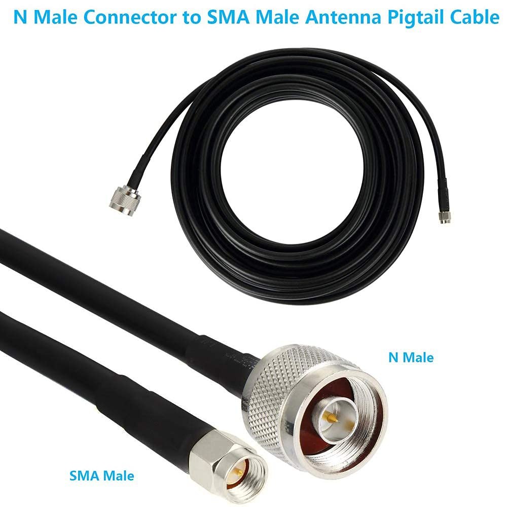 India 36 ft Low-Loss Coaxial Extension Cable (50 Ohm) N Male to N Male Connector Digital Coax Cable 5D-FB Pure Copper Coax Cables High Speed Transmit, for Cell Phone Signal Booster/Antenna