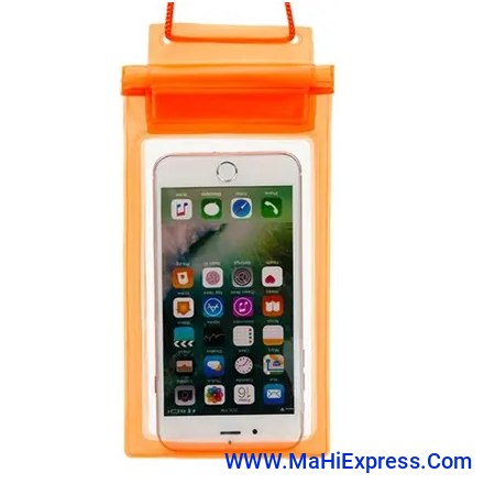 Sayeny Pouch for waterproof pouch cover bag combo, Cell Phone case All Mobile Phones, Swimming Underwater  (Orange, Waterproof, Silicon, Pack of: 1)