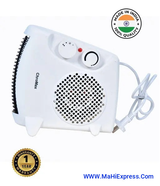 Chromax CMX-910 2000-Watt Room Heater (ISI Certified, White Colour, Ideal for Small to Medium r & 2000-Watt Room Heater