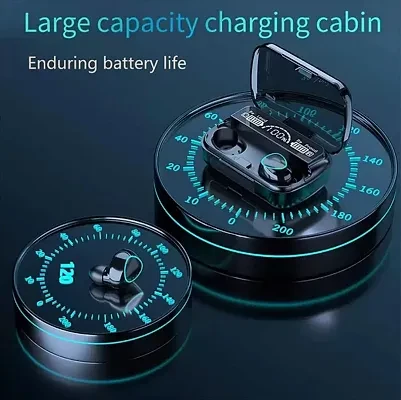 TWS M10 Earbuds BT5.1 Wireless Earbuds with 280H Playtime Headphone with Power Bank Bluetooth Gaming  (Black, True Wireless)