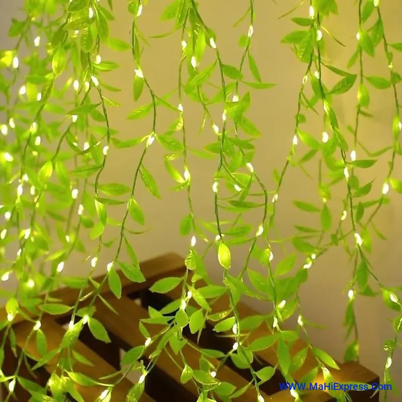 Leaf String Light for Decoration – 20 LED Artificial Vine Light, Battery Operated, Warm White Fairy Light for Home, Garden, Bedroom, Diwali, Christmas Decor ganpati festivels