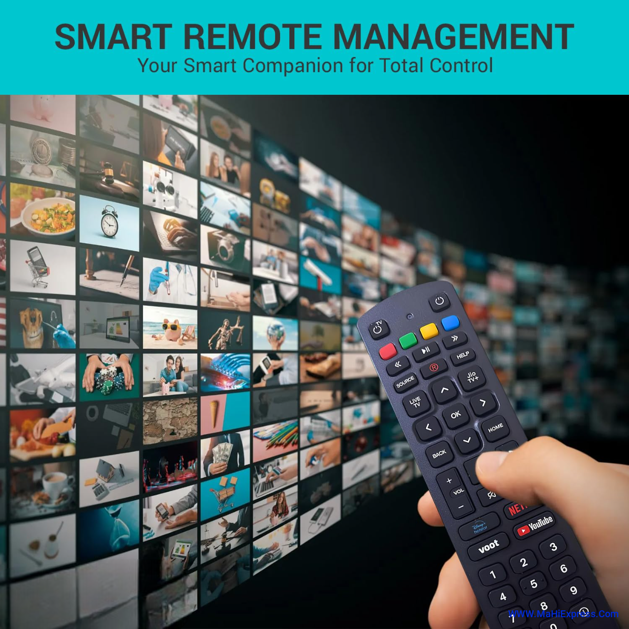 Sayeny Compatible with Bluetooth Jio Remote for Fiber Set Top Box with Voice Command With voice command Match Exactly Key by Key Replicate Function Existing Original Pairing Must ! Remote Controller (