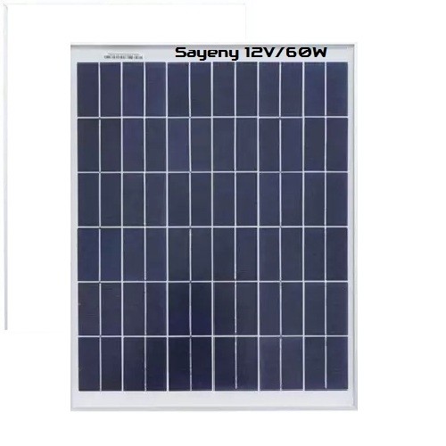 Sayeny Solar Panel 60W-12V for Home Lighting System, DIY Projects, Small Battery Charging(10Ah)| Pack of 1 | Max. Current - 2.04 amps & Max. Voltage - 19.25 Volts, Performance Warranty 25 Years