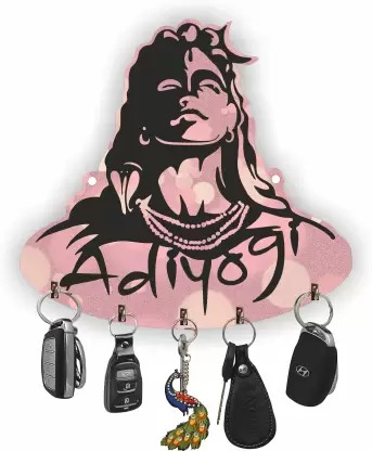 Kana Creation Wood Key Holder  (5 Hooks, Pink)