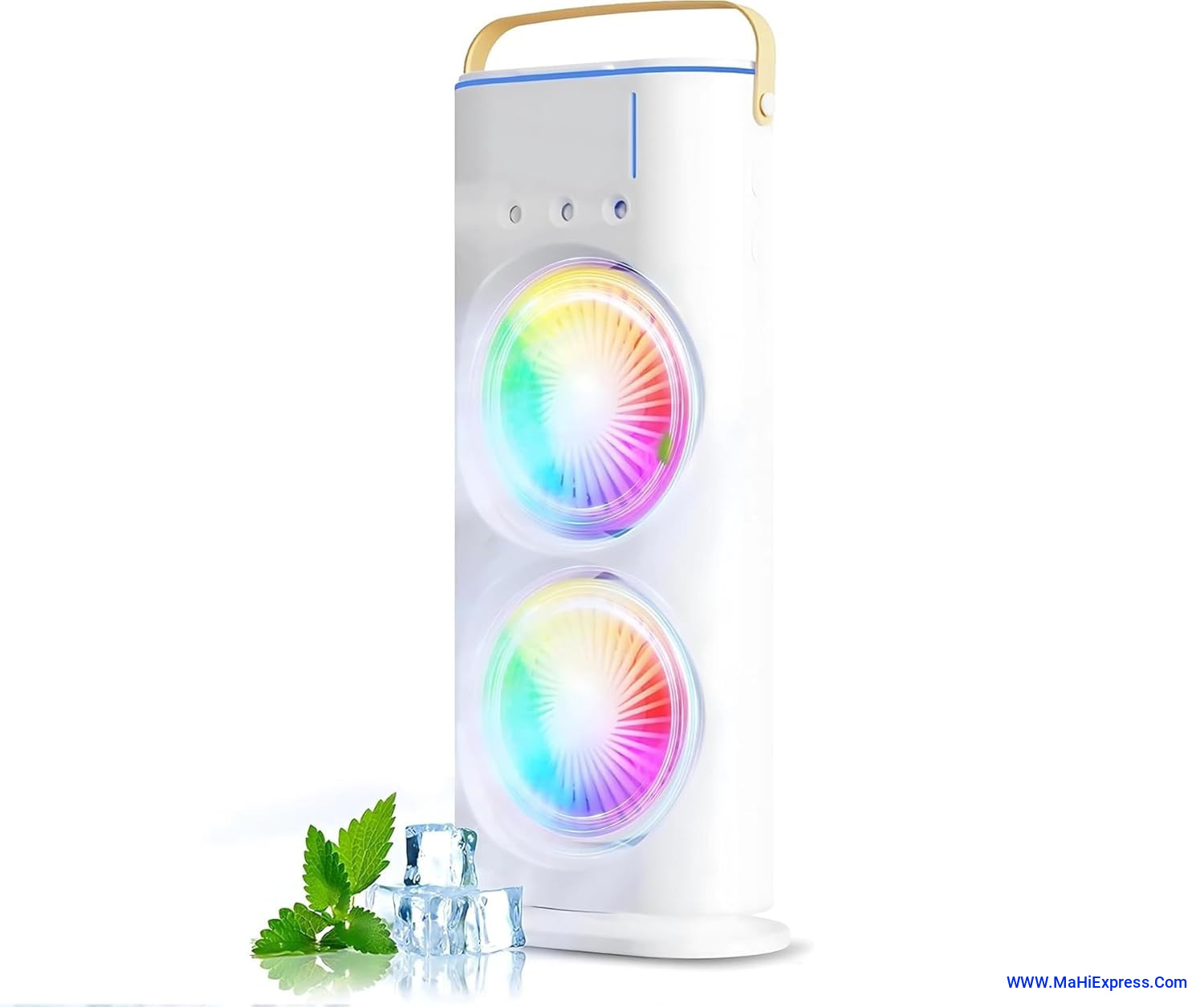 Sayeny Double Ended Spray Cooler, 2025 New 3 Gears USB Rechargeable Quiet fan with LED Light & Remote Control, Mini Cooler for Business & Home Use, Energy Saving, Heatstroke Prevention