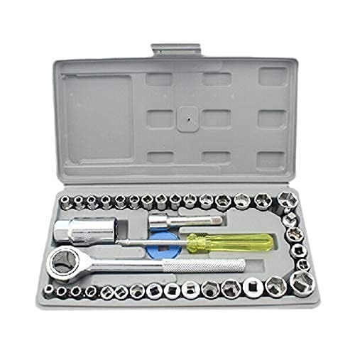 Sayeny 40 in 1 Screw Driver Set PCS Automobile Motorcycle Tool Box Set Socket Wrench Sleeve Suit Hardware Auto Car Repair Tools Socket Home Tool kit Set|Wrench Tool kit|(40 in 1 Tool kit)