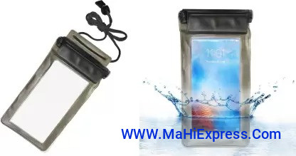 Pouch for Infinix S6 Waterproof Sealed Rain Protection Pouch Cover for 7 inches Mobile Phone (Black, Flexible, Silicon, Pack of: 1)