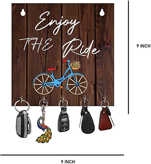 Kana CreationWood Key Holder  (5 Hooks, Brown)