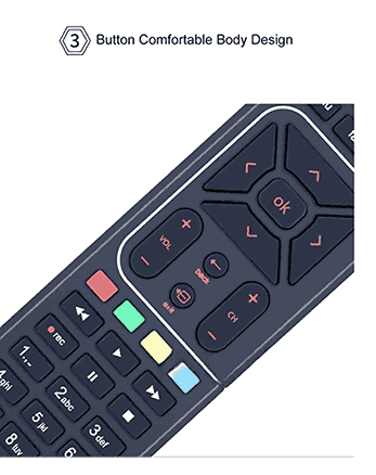 Airtel DigitalTV DTH Television, Setup Box Remote Compatible for SD and HD Recording (Black)