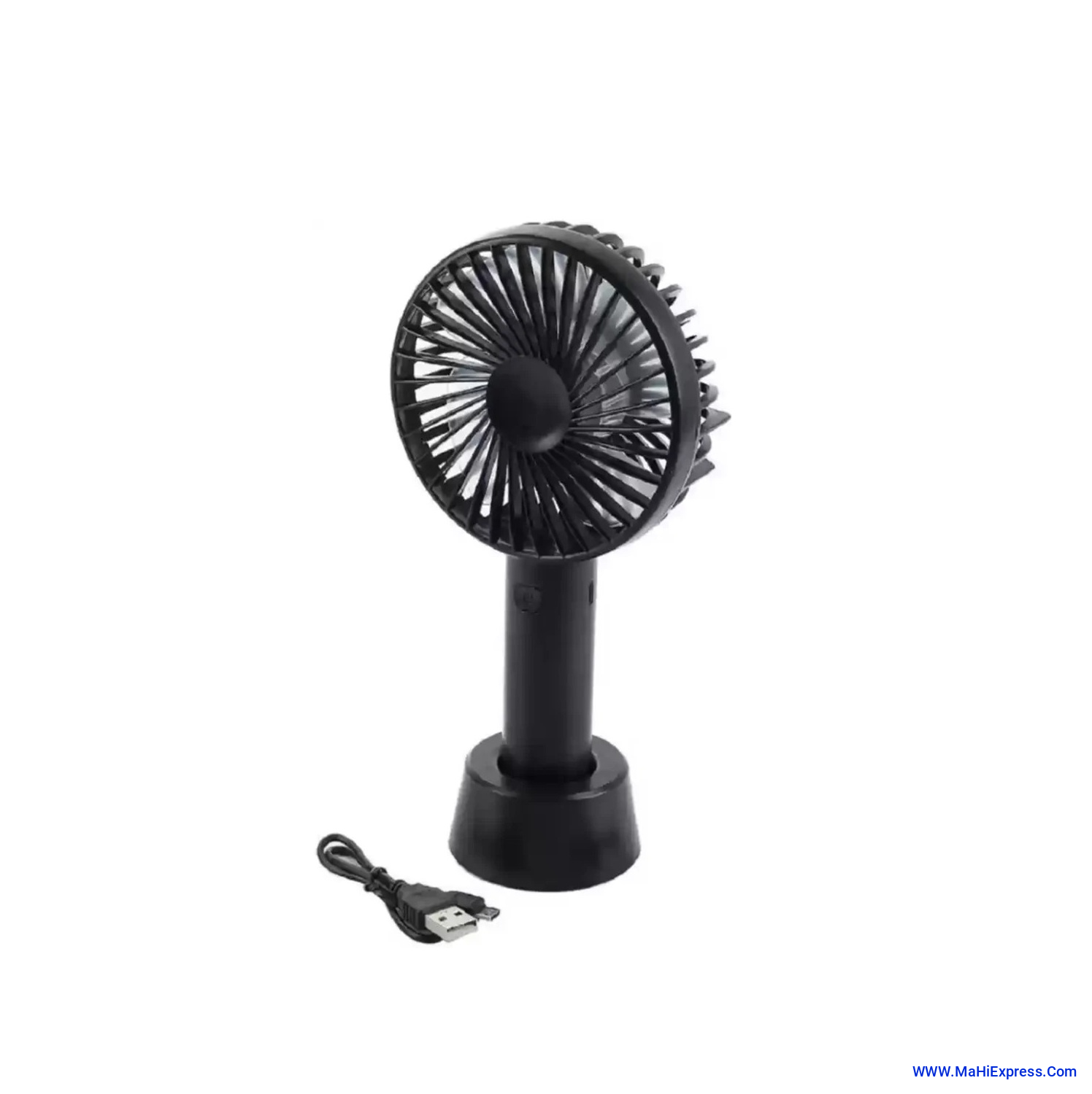 Sayeny Portable Mini Fan - Rechargeable Hand Fan with 3 Adjustable Speeds, 2000mAh Battery, Lightweight Design, Low Noise, and Easy Portability for Indoor and Outdoor Use (Deep Black)