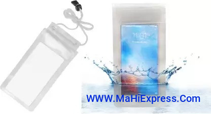 Pouch for Universal S6 Waterproof Sealed Rain Protection Pouch Cover for 7 inches Mobile Phone (White, Flexible, Silicon, Pack of: 1)