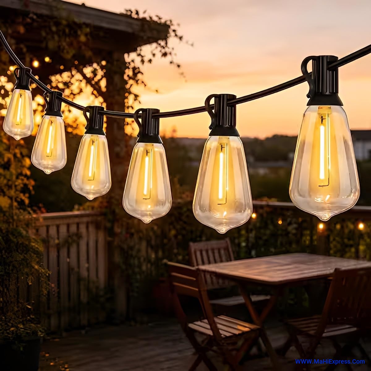 Sayeny 25 Feet G40 Globe String Lights with Clear Bulbs | Heavy Duty Outdoor Fairy Lights for Patio, Garden, Balcony, Wedding & Party Decor