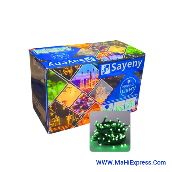 Sayeny Galaxy Pixel Light | Festive Ladi Lights | 13 Meter | 40 LEDs | Green | Pack of 1 | Direct 2-pin Plug | BIS Safe Wire | for Home Decoration, Diwali, Festival, Birthday, Marriage