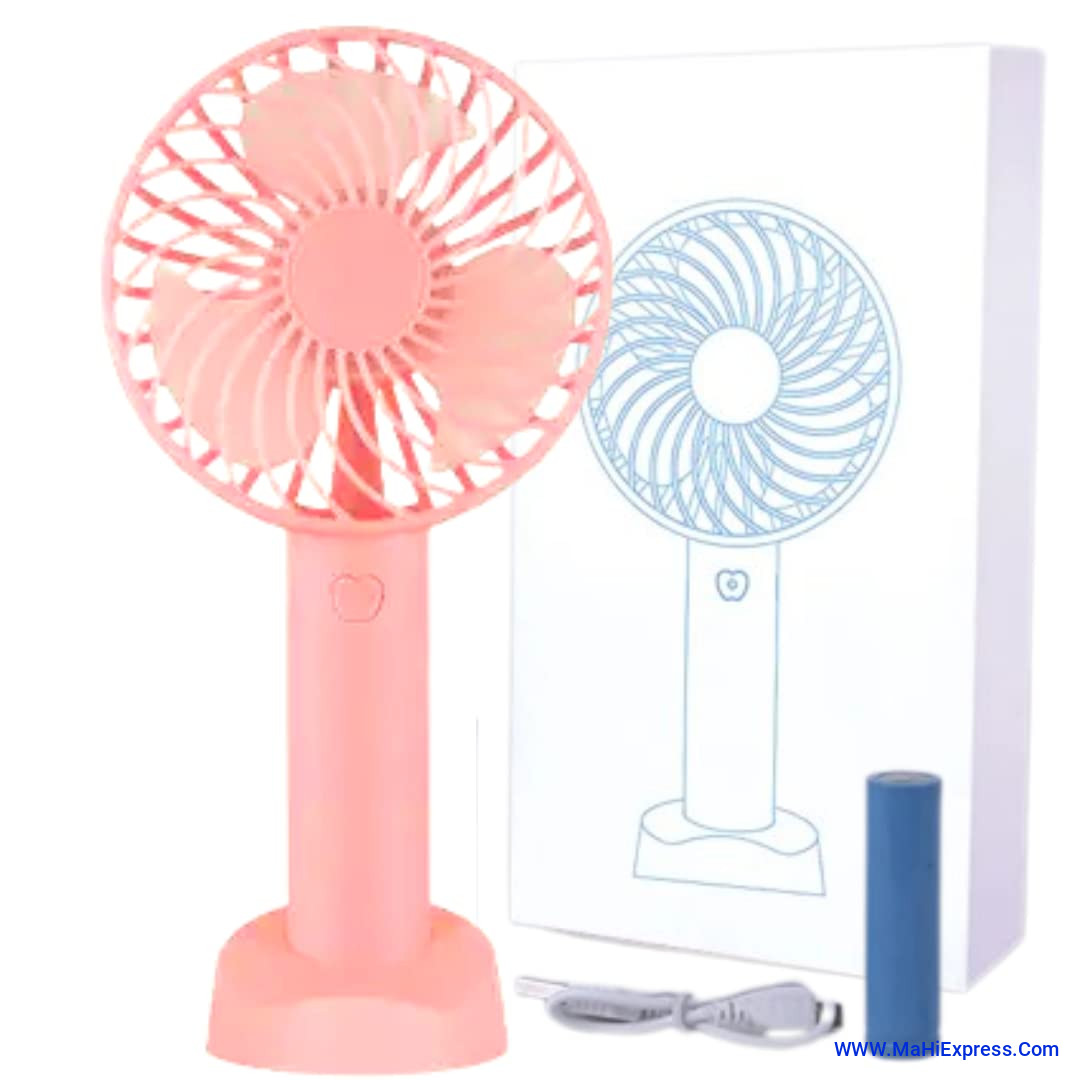 Sayeny Portable Mini Fan - Rechargeable Hand Fan with 3 Adjustable Speeds, 2000mAh Battery, Lightweight Design, Low Noise, and Easy Portability for Indoor and Outdoor Use (Deep Pink)