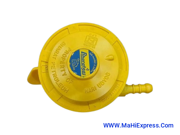Bharat LPG Gas Regulator Low Presure Regulator (Domestic Kitchen) Use for All Type Cylinder Regulator | Adopter | (ISI Marked) | Suitable for Home and Kitchen Cooking