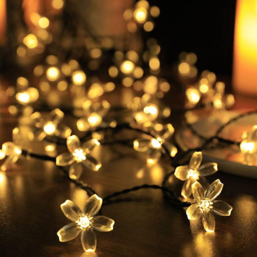 Sayeny Flower Fairy String Lights, 3 Meter 20 LED Christmas Lights for Diwali Home Decoration (Gold)