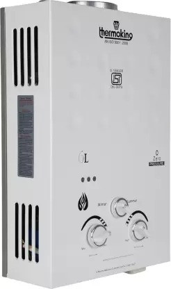 ThermoKing 6 Ltr Gas Water Geyser 5 Star Rated Automatic Gas Water Heater for Home, Instant Water Geyser, Gas Geyser with Multiple Safety System & Anti-Rust Coating | 1-Year Warranty | Silver, 6 Ltr