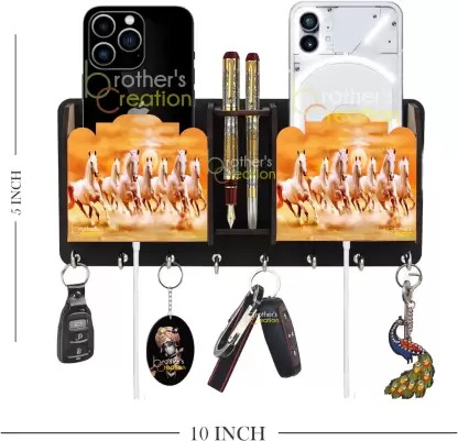 Kana Creation  Wood Key Holder  (8 Hooks)