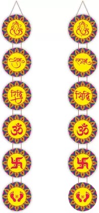 Ocean Garnature Shubh Labh Wall Hanging classic painting For Home Decoration Festive Decor  (Multicolor)
