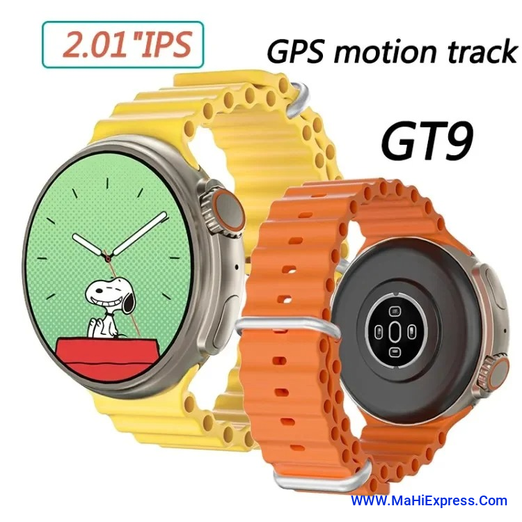 GT9 Smart Watch 2.01"HD Large Screen Wristwatch Series Watch Bluetooth Call Heart Rate Sleep Movement Monitoring Fiess Smartwatch