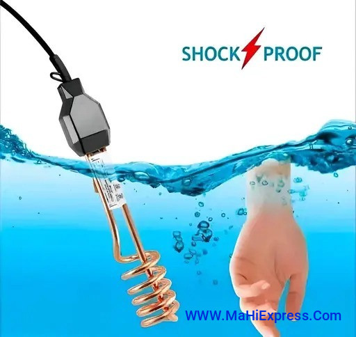 Sayeny Water Heater Rod 1500W Copper Immersion Rod Waterproof Shockproof Heater Immersion Rod Water Heater Durable, Heavy Duty For Home Use Metal Body