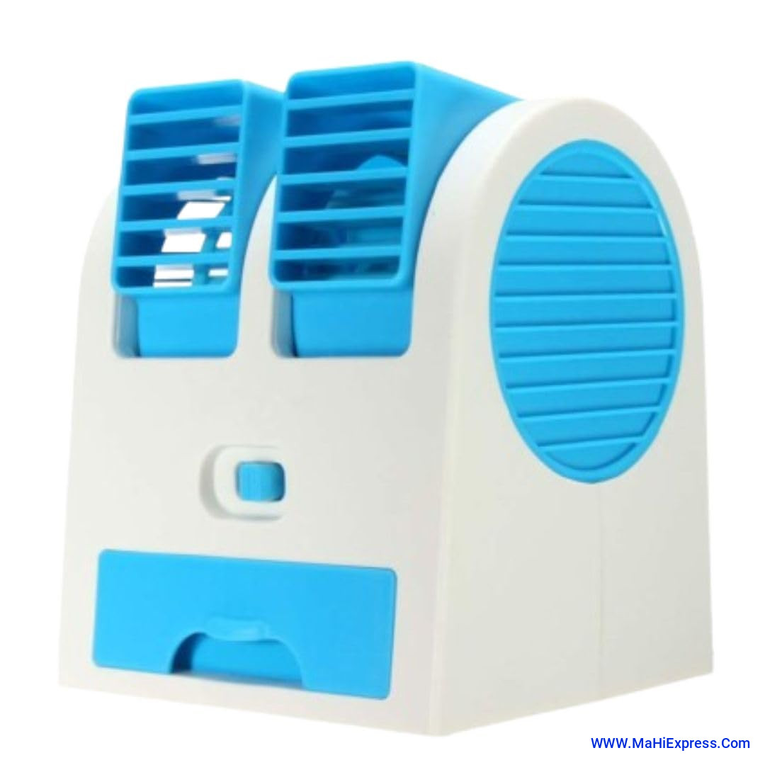 Sayeny Mini Fan & Portable Dual Bladeless Small Air Conditioner Water Air Cooler Powered by USB & Battery Use of Car/Home/Office