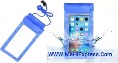 Pouch for Infinix S6 Waterproof Sealed Rain Protection Pouch Cover for 7 inches Mobile Phone (Blue, Flexible, Silicon, Pack of: 1)