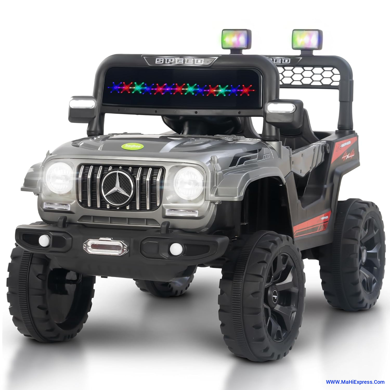 Sayeny Maestro Battery Operated Ride on Electric Jeep Car for Kids | Ride on Baby Car with Music & USB, Kids Baby Big Car | Battery Operated Jeep Car for Kids to Drive 2 to 6 Years (Painted ASH)