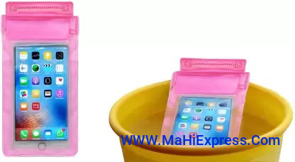 Pouch for PVC Waterproof Sealed Rain Protection Pouch Cover for 7 inches Mobile Phone (Pink, Flexible, Silicon, Pack of: 1)