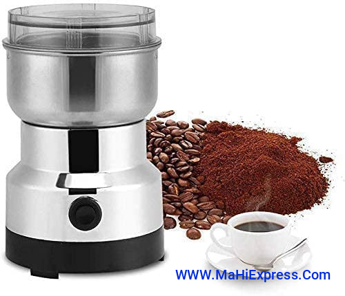 Stainless Steel Electric Portable Coffee Bean Grinder Home Grinding Spices Milling Ultra Fine Dry Food Powder Machine for Home Kitchen Cafe