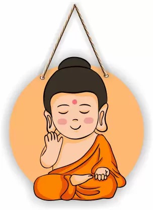Ocean Garnature  Designer Wooden Buddha Wall Hangings Home Decor Items wall for living room  (Pink)