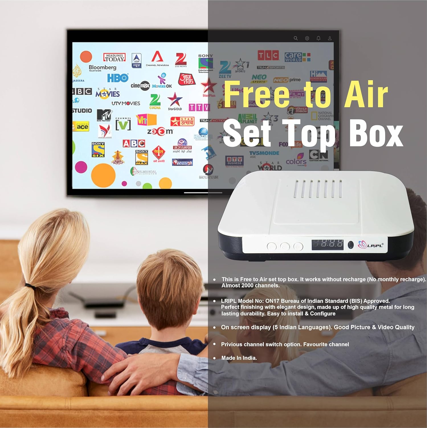 LRIPL LR21 MPEG-2 DC Free to Air Digital Set Top Box with Accessories