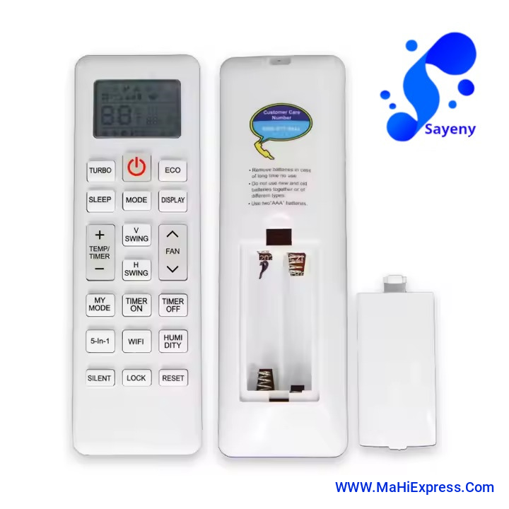 Sayeny A/C Remote Control Digital LED Display for LLOYD AC Remote 21keys Ac Remote Control Compatible For Lloydd Ac Remote/Lloyd Split Ac Remote/Lloyd Window Ac Remote (Model AC-404/VE-253), White