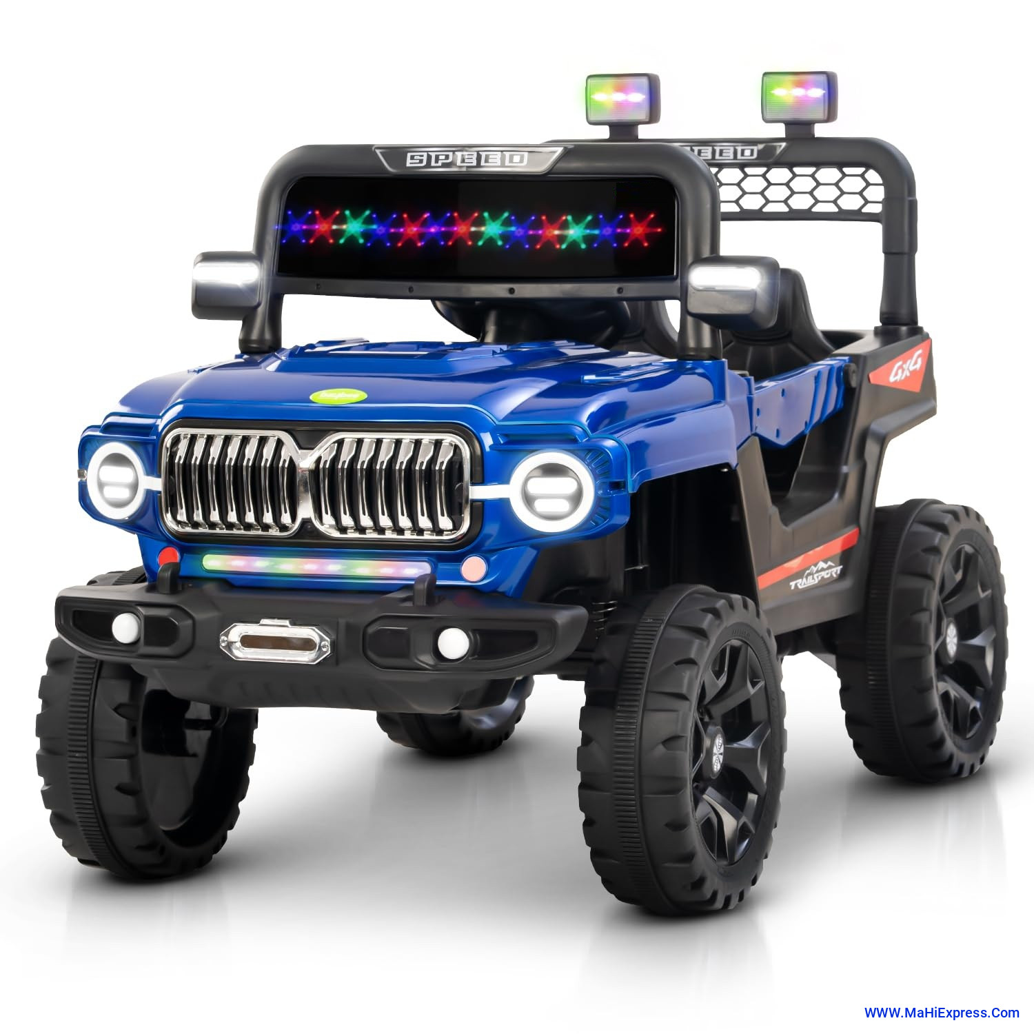 Sayeny Elento Battery Operated Ride on Electric Jeep Car for Kids | Ride on Baby Car with Music & USB, Kids Baby Big Car | Battery Operated Jeep Car for Kids to Drive 2 to 6 Years (Painted Blue)