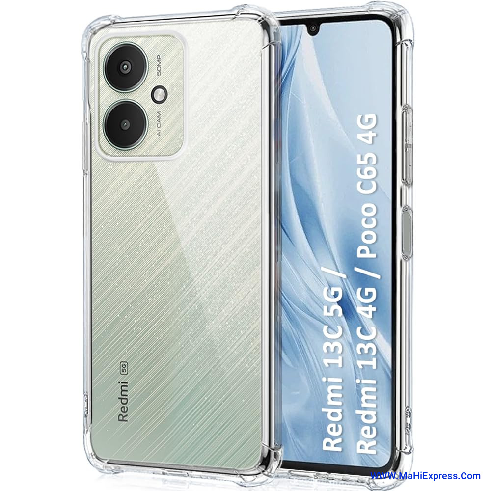 Back Cover for Redmi 13C 5G/ Poco M6 5G  (Transparent, Grip Case, Pack of: 1)