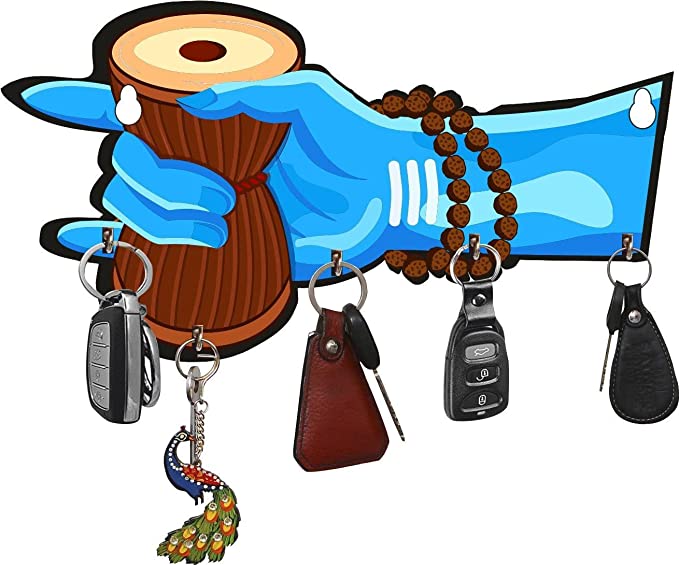 Kana CreationShiva Hand Beautiful Home Wooden Key Holder Wood Key Holder  (5 Hooks,
