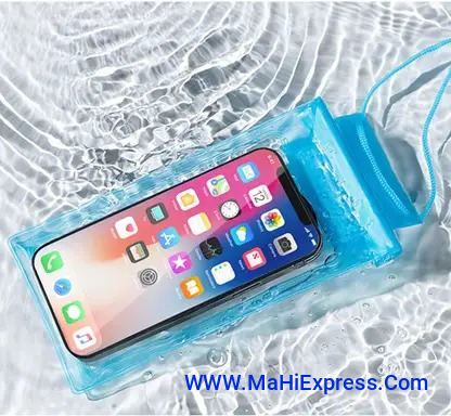 Sayeny Pouch for waterproof pouch cover bag combo, Cell Phone case All Mobile Phones, Swimming Underwater  (Blue, Waterproof, Silicon, Pack of: 1)
