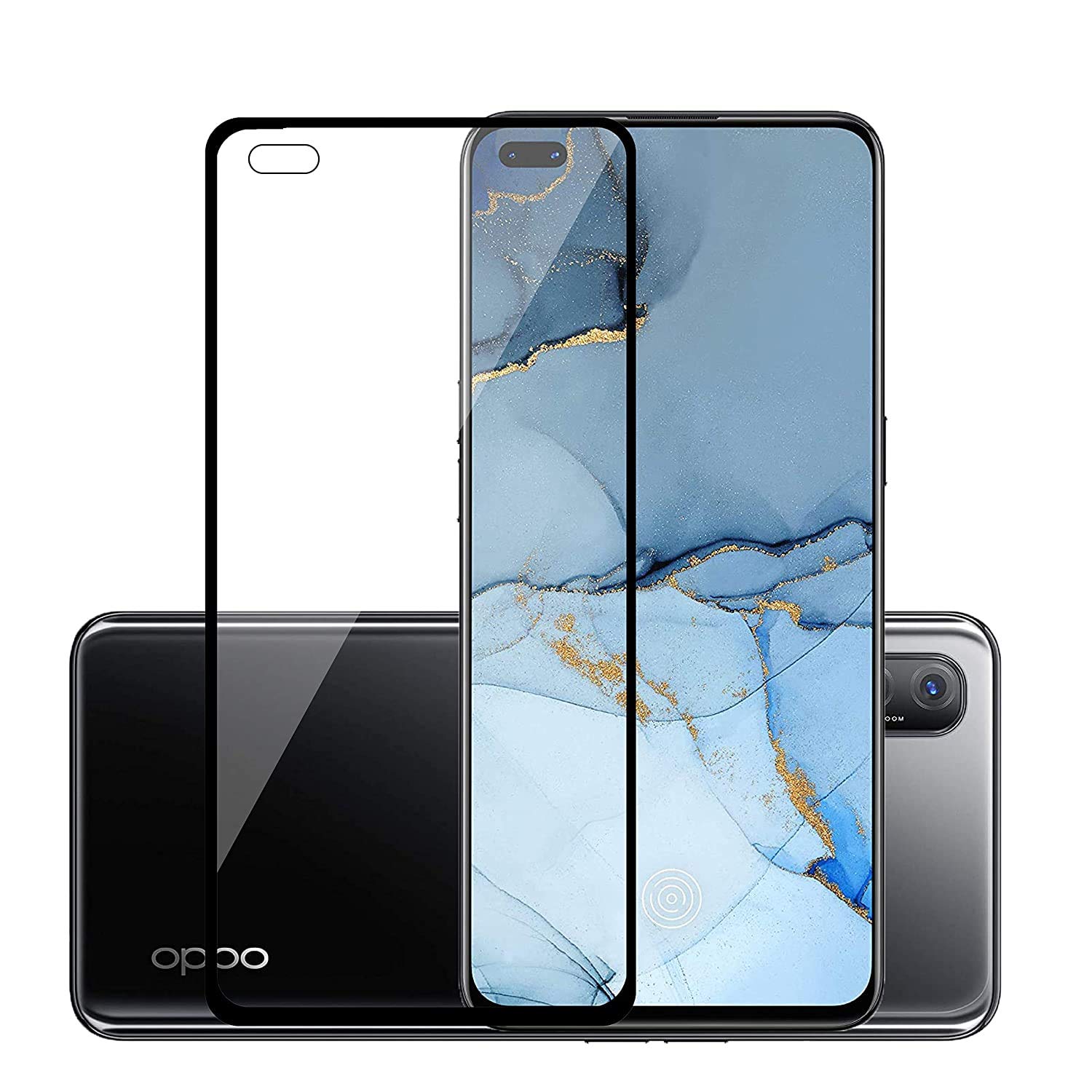 Sayeny 11d Edge to Edge Glued Black Tempered Glass for Oppo F17/ Oppo F15/ Oppo A73/ Oppo Reno 3