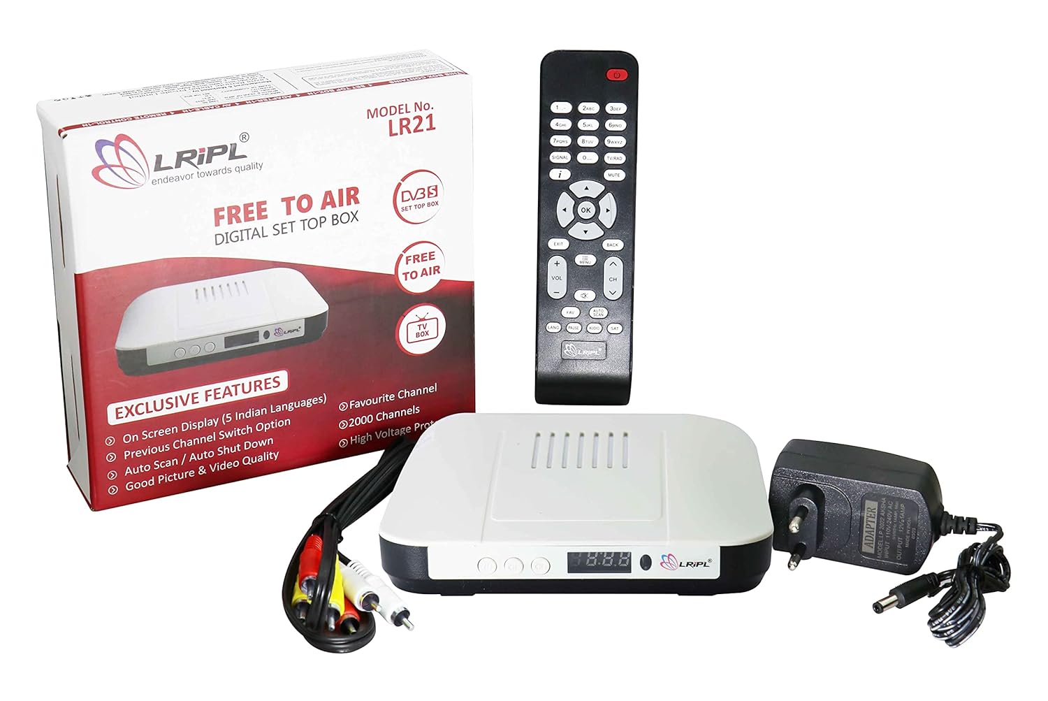 LRIPL LR21 MPEG-2 DC Free to Air Digital Set Top Box with Accessories