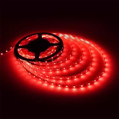 Sayeny 4 Meter LED Strip Lights |120 Led RGB Strip Light with Adaptor |Operated with LED Lights for Home Decoration, Bedroom,Diwali Decoration & False Ceiling (Red)