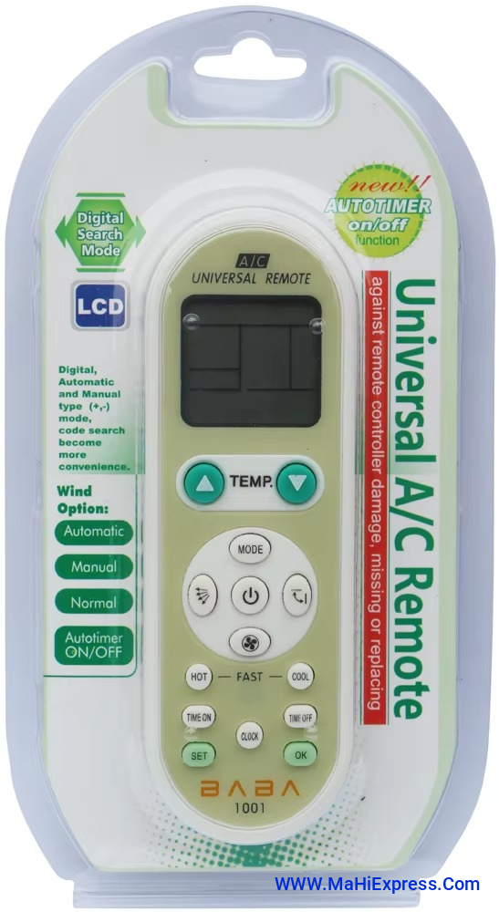 Sayeny Ac Remote Control Compatible For Voltas Ac Remote/Voltas Split Ac Remote/Voltas Window Ac Remote/Voltas Inverter Ac Remote (Universal All AC Remote AC-168-VE77), White