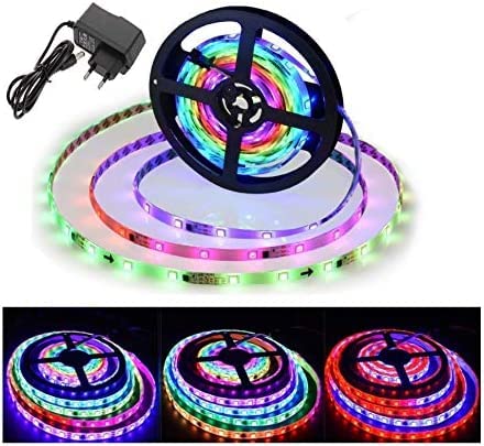 Sayeny LED Strip Lights with Adaptor-Self Running Magic Waterproof Strip Light | Multicolor LED Lights for Home Decoration, Indoor and Outdoor Décor,Hotels & False Ceiling(5 Meters)
