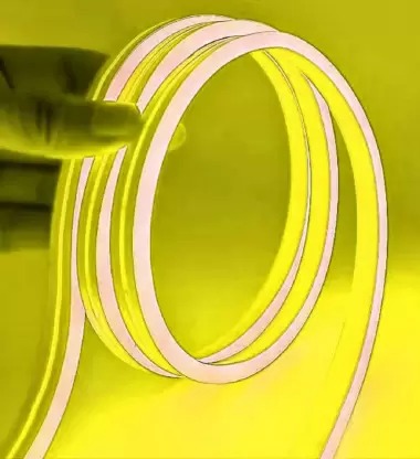 Sayeny 3.3Feet Long with 12V Adaptor LED Neon Strip Rope Lights,Flat Silicone Neon Rope Light Flexible Cuttable String, IP65 Waterproof Neon LED Strips for Indoor Outdoor Decoration(Neon Lemon)