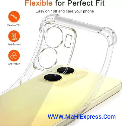 Sayeny Back Cover for vivo Y16, vivo T2x 5G  (Transparent, Camera Bump Protector, Silicon, Pack of: 1)