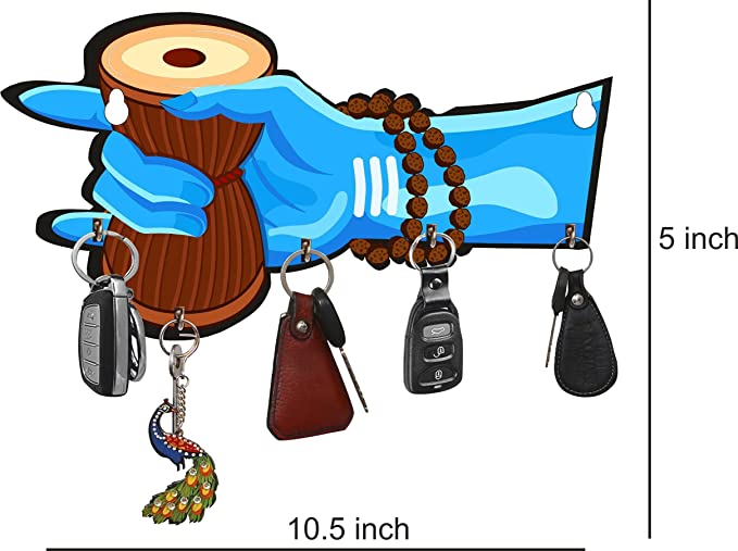 Kana CreationShiva Hand Beautiful Home Wooden Key Holder Wood Key Holder  (5 Hooks,