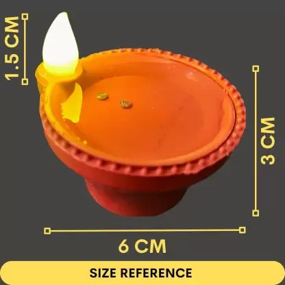 Sayeny Led Light Water Sensor Diyas Plastic With, Ambient Lights, (Pack Of 6), Brown