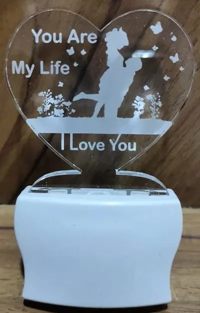Sayeny You Are My Life Love Couple Night Lamp 3d Beautiful Illumination For Home, Bedroom With 7 Color Led Changing Light Night Lamp And Office Night Lamp